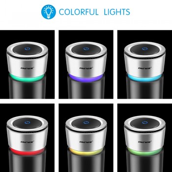 Onever Car Air Purifier Anion Air Freshener with Touch Switch Colorful LED Light / USB Charging Output / Touch  Remove PM2.5