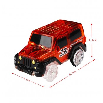 LED Light up Cars for Tracks Electronics Car Toys With Flashing Lights Fancy DIY Toy Cars For Kid Tracks parts Car for Children