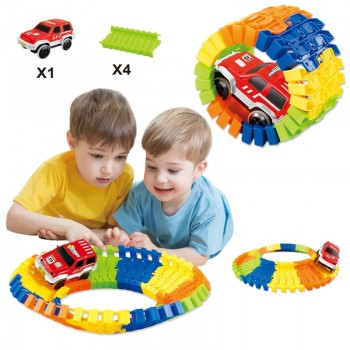 Railway Magical mini road luminous flexible railroad glowing race track Set 28/96/144/192PCS children cars toys for boys gift