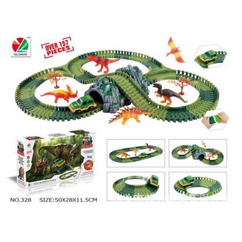 Railway Magical mini road luminous flexible railroad glowing race track Set 28/96/144/192PCS children cars toys for boys gift