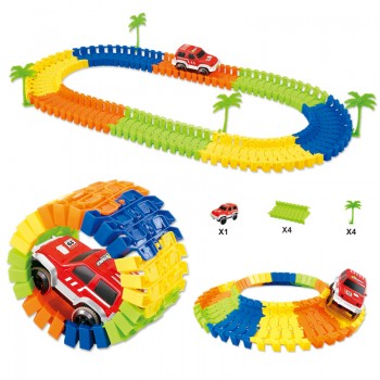 Railway Magical mini road luminous flexible railroad glowing race track Set 28/96/144/192PCS children cars toys for boys gift