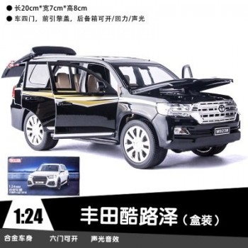 kids toys 1:24 simulation Toyota Cool Road Diecast Car model SUV Collection decoration 6 open the door Gifts that children like