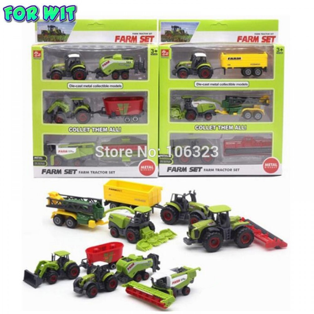 All Farm Tractor Set Great Play Collection Toy,Diecast Metal Vehicle Car Model with Plastic Part,Crop Cutter Sprayer Power Plant