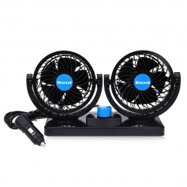 Mitchell 12V Mini Electric Car Fan Low Noise Summer Car Air Conditioner 360 Degree Rotating 2 Gears Adjustable Air Cooling Fan