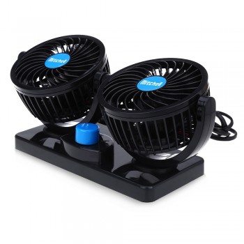 Mitchell 12V Mini Electric Car Fan Low Noise Summer Car Air Conditioner 360 Degree Rotating 2 Gears Adjustable Air Cooling Fan