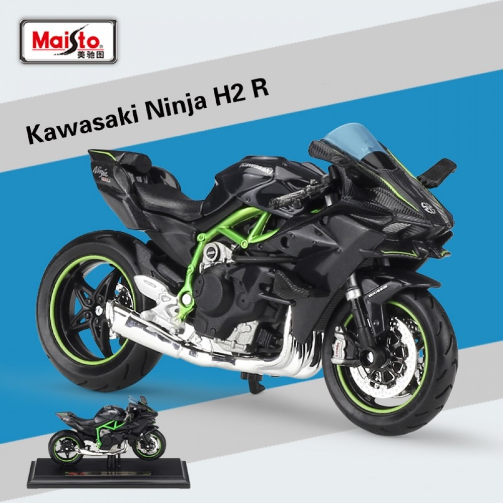Maisto 1:18 KAWASAKI NINJA H2 R Black Diecast Alloy Motorcycle Model Toy For Children Birthday Gift Toys Collection