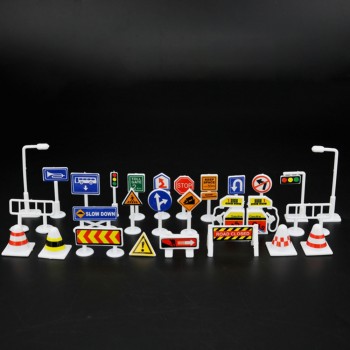 83*58CM Kids Toys City Parking Lot Roadmap Map DIY 28 Pcs Road Signs Car Model Climbing Mats Toys English Version Gift for Child