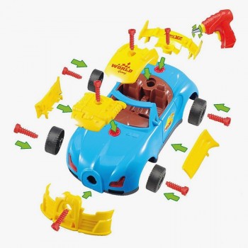 DIY Assembly Model Racing Car Kit Kids Drill Screws Toys Building Car With Lights and Sound Children Take Apart Tool Drill Toys