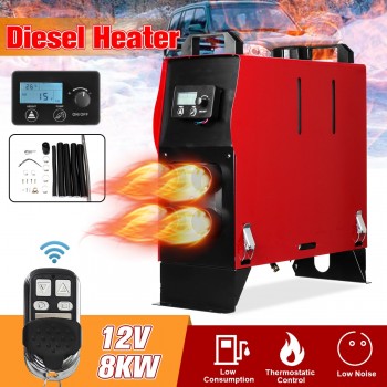 8KW 12V Integration 1/4 Holes Air Diesels air parking heater LCD Screen Switch Car Heater With Remote Control Saving Space