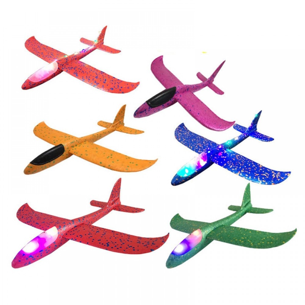 48cm Big Foam Plane Aircraft LED Hand Launch Throwing Airplane Glider Inertial Foam EPP Toy Children Plane Model Toys