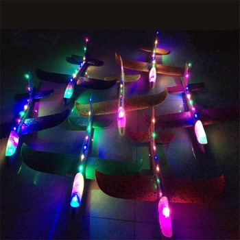 48cm Big Foam Plane Aircraft LED Hand Launch Throwing Airplane Glider Inertial Foam EPP Toy Children Plane Model Toys