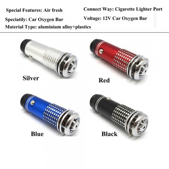 Mini Car Air Purifier Negative ion Generator Ozone Ionizer Diffuser Air Freshener Air Anion Oxygen Bar 12V Cigarette Light Plug