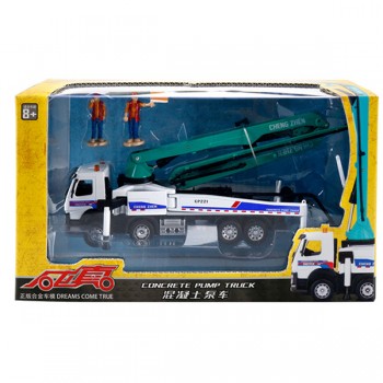 Alloy model car truck acousto-optic concrete pump truck adult metal ornaments Childrens Day Christmas New Year gift 1:50