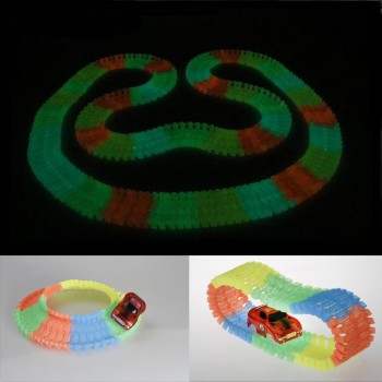 Big Size Magical Glow Racing Track Set Track Car Flexible Glowing Tracks Toy 162/165/220/240 Race Track With Retail Box Gifts