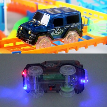 New Flexible Railway Racing Track Play Set DIY Bend Luminous Race Track car Electronic Flash Light Glowing Car Toys For Children