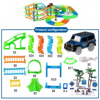 New Flexible Railway Racing Track Play Set DIY Bend Luminous Race Track car Electronic Flash Light Glowing Car Toys For Children