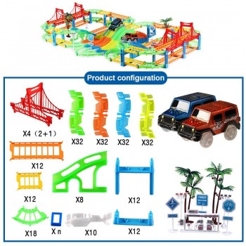 New Flexible Railway Racing Track Play Set DIY Bend Luminous Race Track car Electronic Flash Light Glowing Car Toys For Children