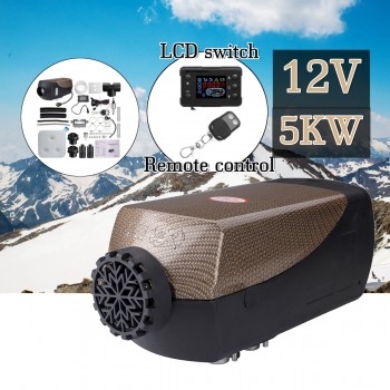 HCalory 5KW 12V Car Fuel Heater Parking Warmer Free Silencer Kit LCD Switch With Remote Control Camping Home Truck Motorhome