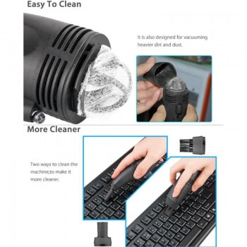VODOOL Mini USB Vacuum Cleaner Handheld Dust Cleaning Brush Kit For Car Interior Air Vent Keyboard PC Laptop LED Dust Collector