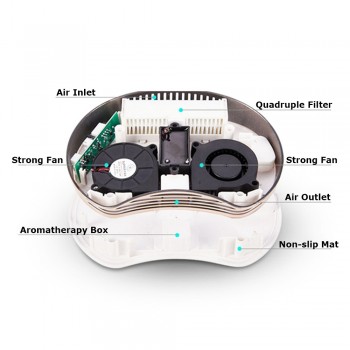 PM2.5 Formaldehyde Smell Removal Anion Car Air Ionizer Household Sterilize Car Air Purifier with Auto Air Freshener Accessories