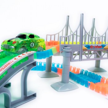 Magical Track 240PCS/Set Magical Glowing Race Tracks Set Flexible Racing track Bridge Car Toy Creative Toys Gifts For Children