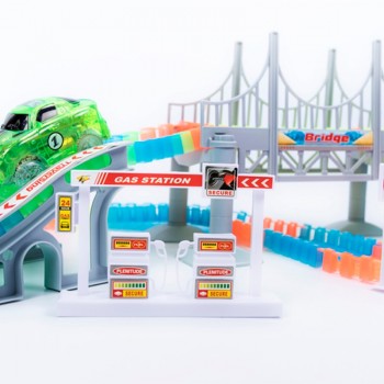 Magical Track 240PCS/Set Magical Glowing Race Tracks Set Flexible Racing track Bridge Car Toy Creative Toys Gifts For Children
