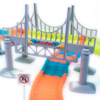 Magical Track 240PCS/Set Magical Glowing Race Tracks Set Flexible Racing track Bridge Car Toy Creative Toys Gifts For Children