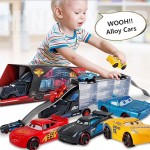 New Diecast Metal Alloy model Toys Diecast Metal truck Hauler with 6 small Pixar Cars 3 Jackson Storm Mater Cruz Ramirez Gift