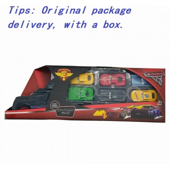 New Diecast Metal Alloy model Toys Diecast Metal truck Hauler with 6 small Pixar Cars 3 Jackson Storm Mater Cruz Ramirez Gift
