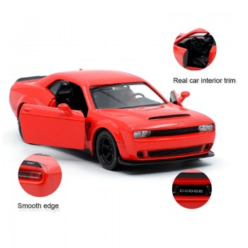 RMZ CITY 1:36 Dodge Challenger SRT Demon Sports Car Alloy Diecast Car Model Toy With Pull Back For Children Gifts Toy Collection