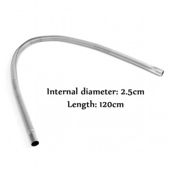 120cm Stainless Steel Exhaust Muffler Silencer Clamps Bracket Gas Vent Hose Portable Pipe Silence For Air Diesels Car Heater Kit