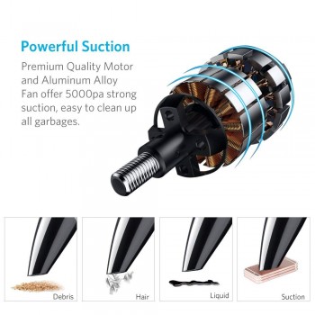 Tsumbay TS-CV05 Car Vacuum Cleaner DC 12V 120W 5000 PA Suction Wet amp; Dry Use with 14.8 Feet Power Cord Handheld Portable Vacuum