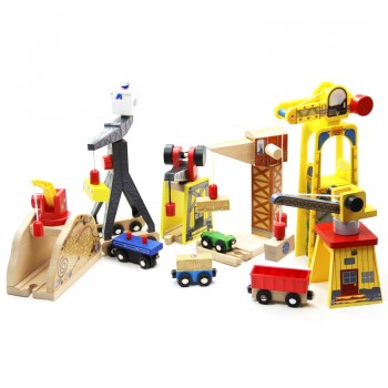 Thomas Wooden Train Track Railway Accessories Cranky Move House Crane Educational Slot DIY Wood Tracks-Thomas EDWONE