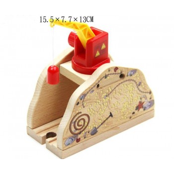 Thomas Wooden Train Track Railway Accessories Cranky Move House Crane Educational Slot DIY Wood Tracks-Thomas EDWONE