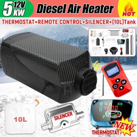 HCalory 12V 5KW Dieses Air Parking Heater 5000W LCD Monitor with Remote Switch and Silencer Car Trucks Boats