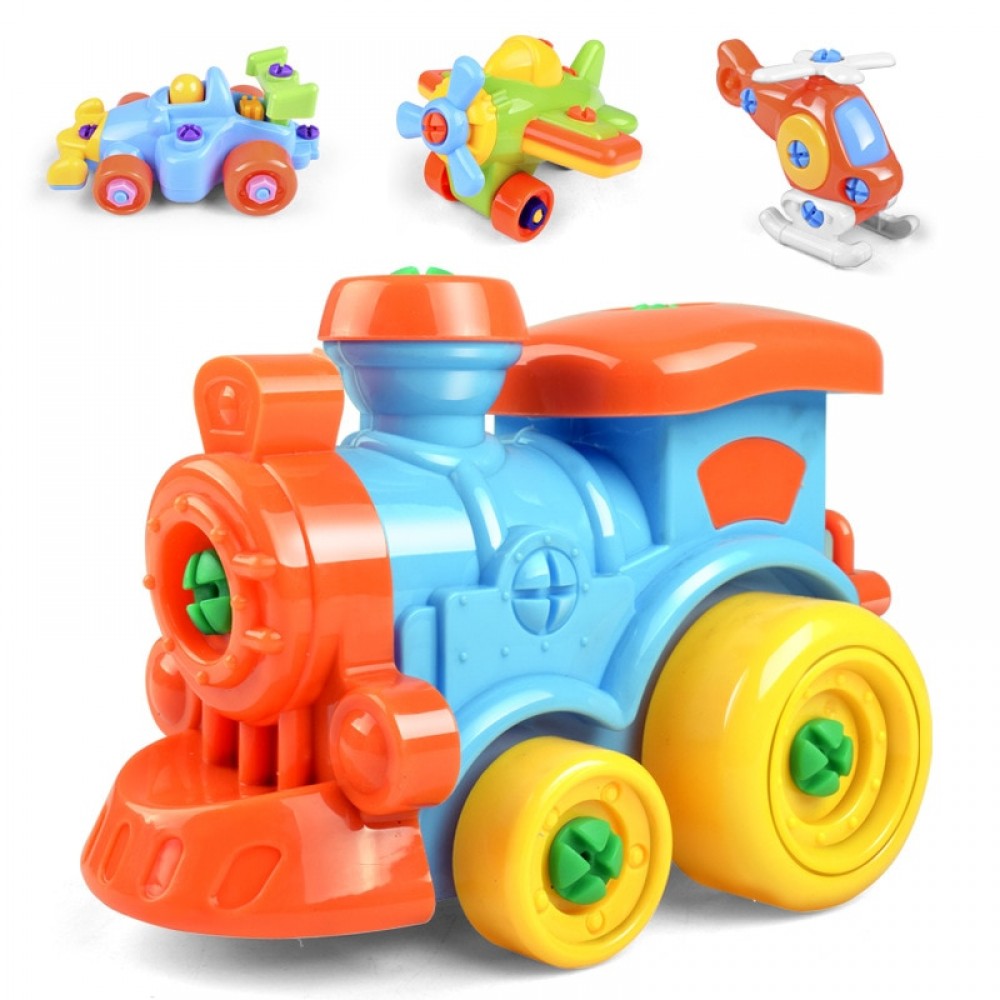 Children DIY Disassembling Plane Car Building Blocks Model Tool with Screwdriver Assembled Educational Toys NSV775