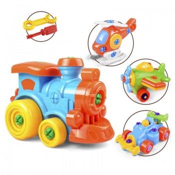 Children DIY Disassembling Plane Car Building Blocks Model Tool with Screwdriver Assembled Educational Toys NSV775