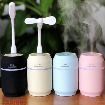 Mini USB 200ml Cans Air Humidfier USB Air Purifier Freshener with LED Lamp Aromatherapy Auto Mini Car Humidifiers Desk Lamp fan