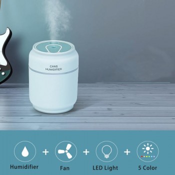 Mini USB 200ml Cans Air Humidfier USB Air Purifier Freshener with LED Lamp Aromatherapy Auto Mini Car Humidifiers Desk Lamp fan