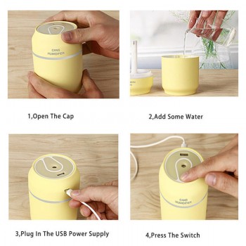 Mini USB 200ml Cans Air Humidfier USB Air Purifier Freshener with LED Lamp Aromatherapy Auto Mini Car Humidifiers Desk Lamp fan