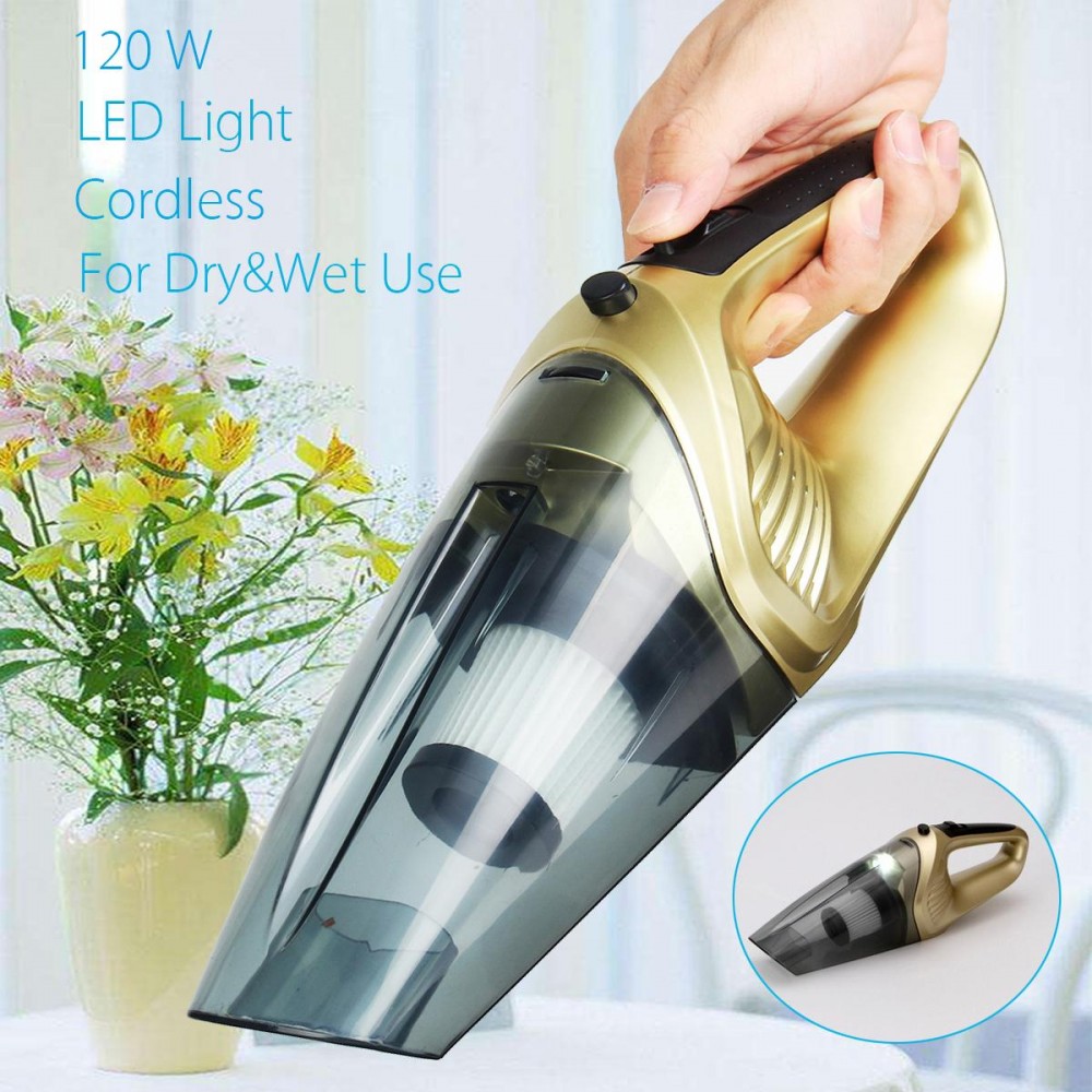 KROAK 120W 220V High Power Rechargeable Car Vacuum Cleaner Dryamp;Wet Dual Use With LED Light ABS Cordless Vacuum Dust Cleaner