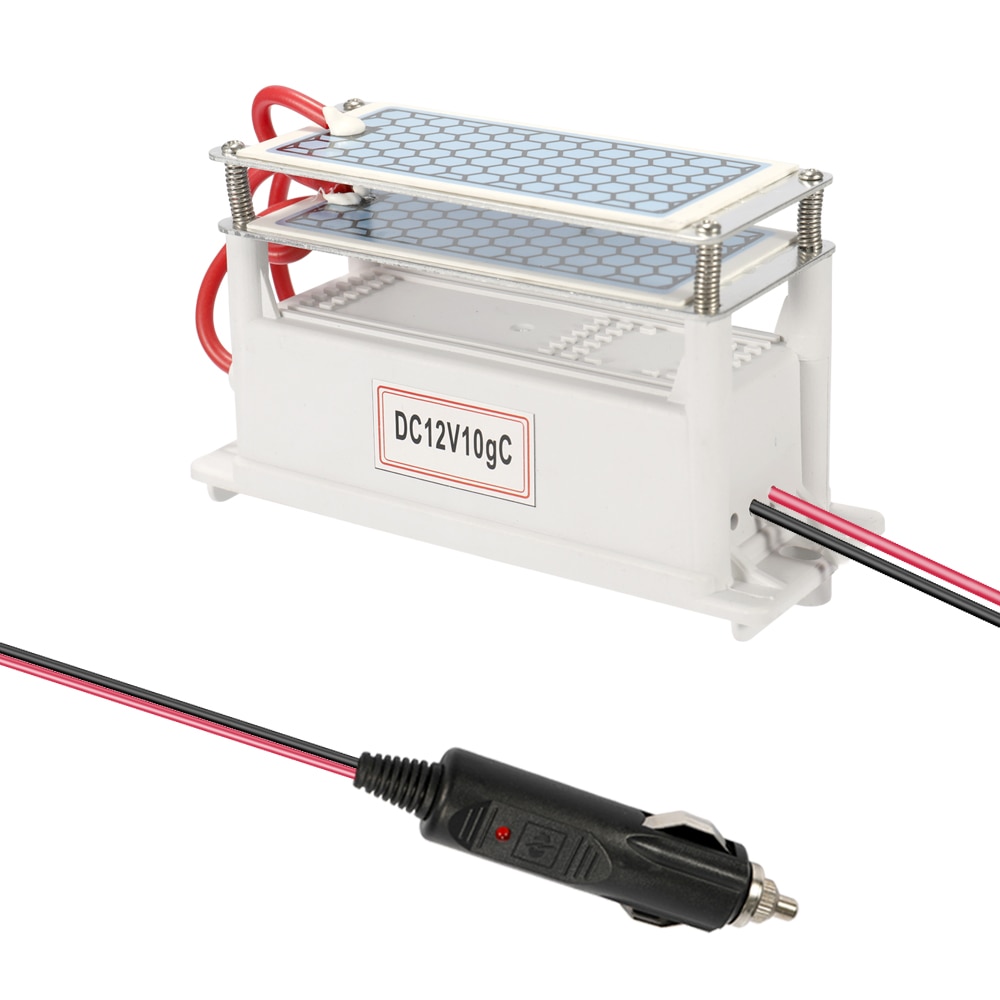 Portable Vehicle 10g/h DC12V Ozone Generator Long Life Ceramic Plate Generator Ozonizer Air Water Air Purifier Car Sterilization