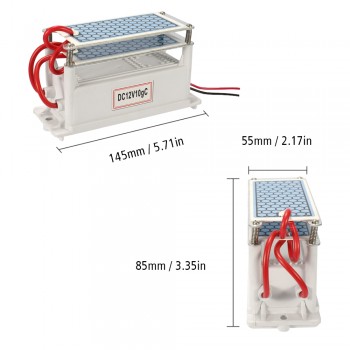 Portable Vehicle 10g/h DC12V Ozone Generator Long Life Ceramic Plate Generator Ozonizer Air Water Air Purifier Car Sterilization