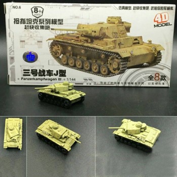 8pcs Set Plastic 4D Assembled Tank Model 1:144 Thumb Tank Military Model Toy  Military Tank Toy Christmas gift