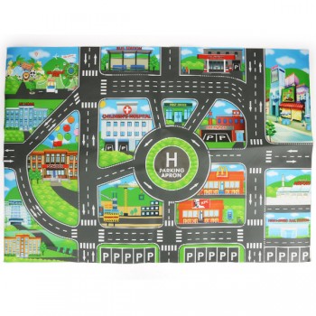 83*58cm English Carpet City Road Scene Taffic Highway Map Play Mat Educational Toys For Children Gym Games Mini Car Road Signs
