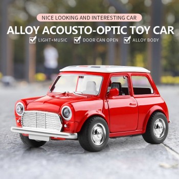 DODOELEPHANT Alloy Car Toy Vehicles Acousto-optic Toys Mini Pull Back Car Metal Diecasts Vehicle Toys For Boys Birthday Gift