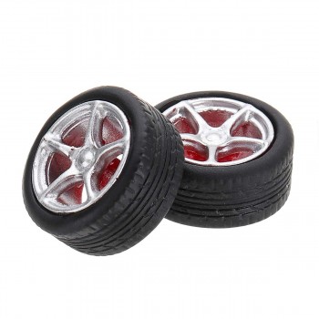 1:64 Car Wheels Tire Modified Vehicle Alloy Rubber Car Refit Wheels For 1/64 Cars Suitable 4 Wheels One Set DIY Assemble