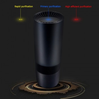 GIAHOL Mini Portable Intelliget Car Air Purifier USB HEPA Fresh Air Negative Ion Cleaner Oxygen Removes PM2.5 Smoke Odors Black