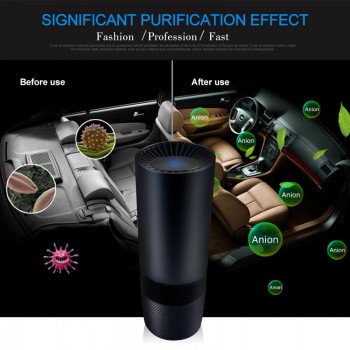 GIAHOL Mini Portable Intelliget Car Air Purifier USB HEPA Fresh Air Negative Ion Cleaner Oxygen Removes PM2.5 Smoke Odors Black