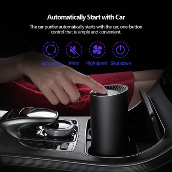 GIAHOL Mini Portable Intelliget Car Air Purifier USB HEPA Fresh Air Negative Ion Cleaner Oxygen Removes PM2.5 Smoke Odors Black